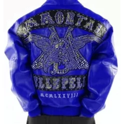 Pelle-Pelle-Blue-Immortal-Studded-Top-Leather-Jacket