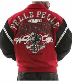 Pelle Pelle Chicago Bull Men's Maroon Varsity Pure LEather Jacket