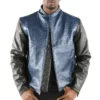 Pelle-Pelle-China-Collar-Biker-Top-Grain-Blue-Leather-Jacket