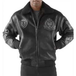 Pelle Pelle Coat Of Arms Black Pure Leather Jacket