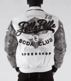 Pelle Pelle Custom 78 Speed Shop Soda Club Men's White Pure Leather Jacket