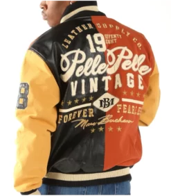 Pelle Pelle Forever Fearless Varsity Men's Black Top Leather Jacket