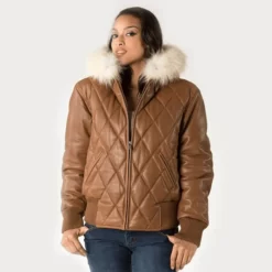 Pelle Pelle Fur Hooded Brown Leather Jacket