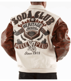 Pelle Pelle Heritage Soda Club Men’s Cream Real Leather Jacket