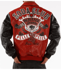 Pelle Pelle Heritage Soda Club Men’s Red Real Leather Jacket