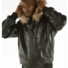 Pelle-Pelle-Hooded-Script-Black-Leather-Jacket