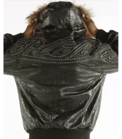 Pelle-Pelle-Hooded-Shearling-Fur-Collar-Black-Leather-Jacket