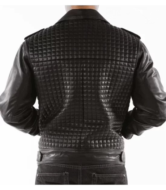 Pelle-Pelle-Houndstooth-Biker-Black-Leather-Jacket