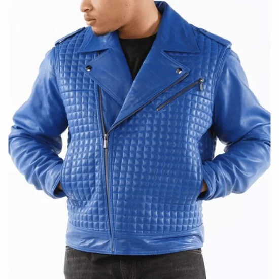 Pelle-Pelle-Houndstooth-Biker-Blue-Jacket