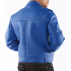 Pelle-Pelle-Houndstooth-Biker-Blue-Leather-Jacket
