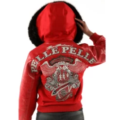  Pelle Pelle Ladies 40th Anniversary Red Real Leather Jacket
