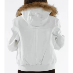 Pelle Pelle Ladies Basic Fur Hood White Genuine Leather Jacket