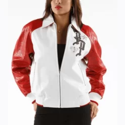 Pelle Pelle Limited 78 Marc Buchanan White and Red Leather Jacket