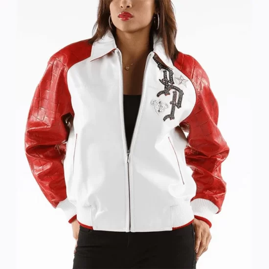 Pelle Pelle Limited 78 Marc Buchanan White and Red Leather Jacket