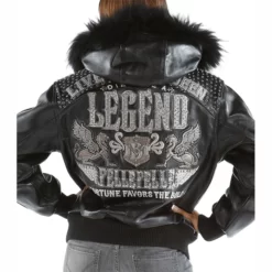 Pelle Pelle Live Like A Queen Black Fur Hood Genuine Leather Jacket