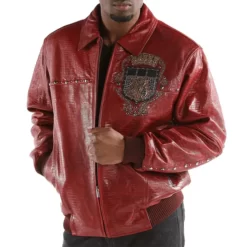 Pelle Pelle Mb Emblem Maroon Real Leather Jacket
