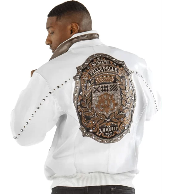 Pelle Pelle Mb Emblem Men’s White Real Leather Jacket