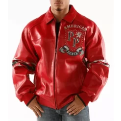 Pelle Pelle Men’s American Rebel Red Genuine Leather Jacket