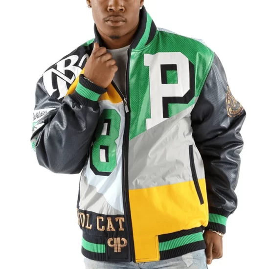 Pelle-Pelle-Mens-Black-And-Green-Slam-Dunk-Jacket