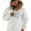 Pelle-Pelle-Mens-Crest-White-Leather-Jacket-With-Fur-Collar