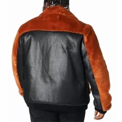 Pelle Pelle Mens Top Leather Look Faux Fur Trim Aviator Jacket