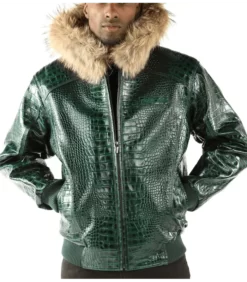 Pelle-Pelle-Menss-Basic-Nile-Green-Two-tone-Cayman-Leather-Jacket