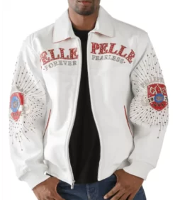 Pelle Pelle Never Say Die Men's White Real Leather Jacket