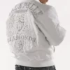 Pelle Pelle Platinum & Diamonds Twill Men's White Real Leather Jacket