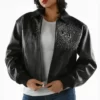 Pelle Pelle Platinum and Diamonds Black Plush Womens Jacket