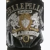 Pelle Pelle Platinum and Diamonds Fur Hooded Black Plush Real Leather Jacket