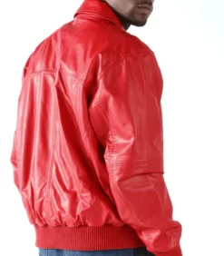 Pelle Pelle Red Grain Genuine Leather Zipper Jacket