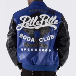 Pelle-Pelle-Soda-Club-Sportster-Blue-Full-Genuine-LeatherJacket
