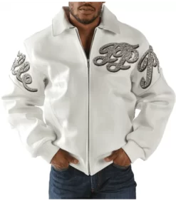 Pelle Pelle Steadfast Black Panther Men's White Premium Leather Jacket
