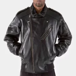 Pelle Pelle Varsity Biker Black Genuine Leather Jacket