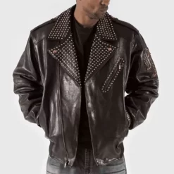 Pelle Pelle Varsity Biker Brown Genuine Leather Jacket