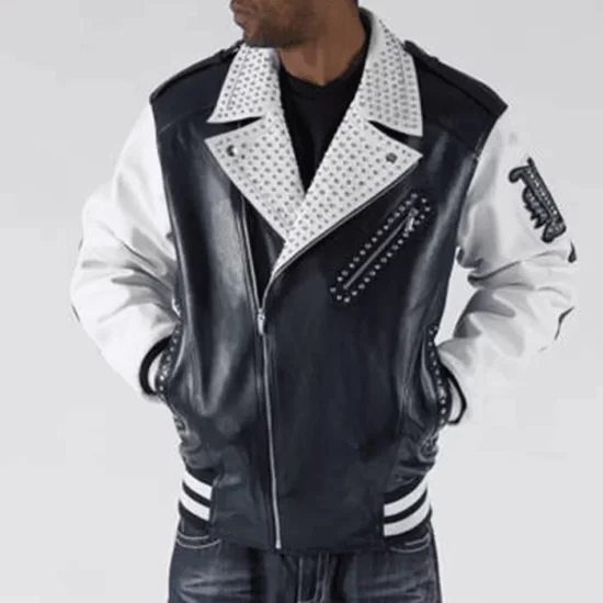 Pelle-Pelle-Varsity-Biker-Navy-Plush-Top-Leather-Jacket
