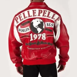 Pelle Pelle Vintage Worlds Best Quality Red and White Real Leather Jacket
