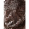 Pelle Pelle Women’s Crocodile Skin Fur Collar Brown Top Leather Jacket