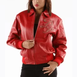 Pelle Pelle Womens Red Pure Leather Jacket