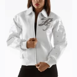 Pelle Pelle Womens White Genuine Leather Jacket