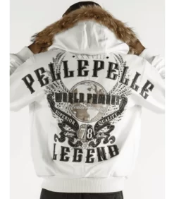 Pelle-Pelle-World-Famous-Legend-White-Leather-Jacket-With-Fur-Hood