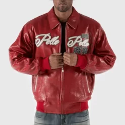 Pelle Pelle World Tour Est 1978 International Red Genuine Leather Jacket