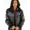 Pelle Pelle's Women Black Encrusted Studded Real Leather Jacket