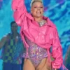 P!nk Summer Carnival Tour 2023 Pink Cropped Faux Leather Jackets