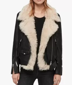 Quimby 2-in-1 Shearling Aviator Real Leather Jacket
