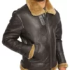 R.A.F Brian Brown Bomber Sheepskin Leather Jacket