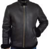 R.A.F Paddy Mystic Black B3 Bomber Leather Jacket