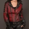 Rachel Red Women’s Leather Motorcycle Jacket