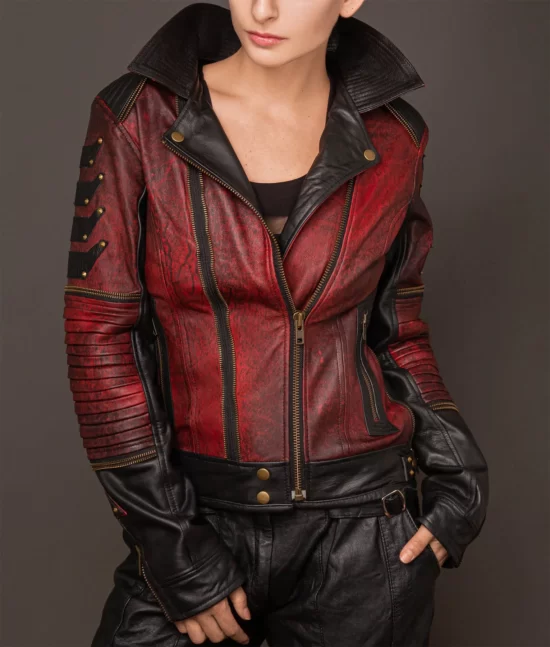 Rachel Red Women’s Leather Motorcycle Jacket