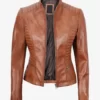 Rachel Women's Tan Lambskin Genuine Leather Jackets